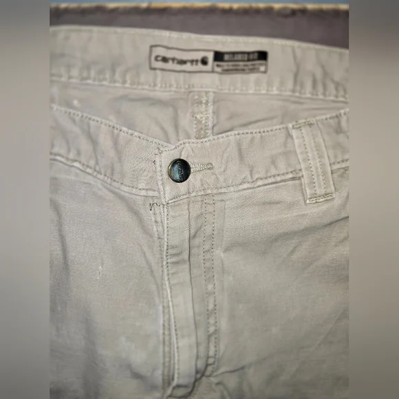 Carhartt Rugged Flex Relaxed Fit Canvas Work Pant Thrashed Distressed 34x34 - Picture 3 of 7